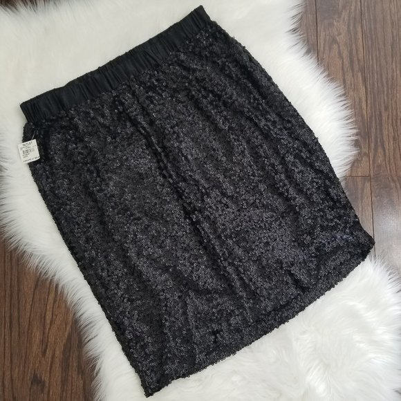 Lane Bryant Dresses & Skirts - 🆕️Lane Bryant|Black Sequined Mini Skirt Size14/16